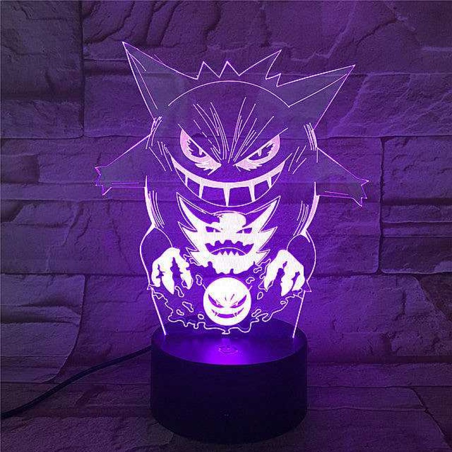 PKM Pokemon Lampen & Nachtlichter | Gengar Nachttischlampe Mit Magischen Farbwechsel Und 3D Pokemon Lampe