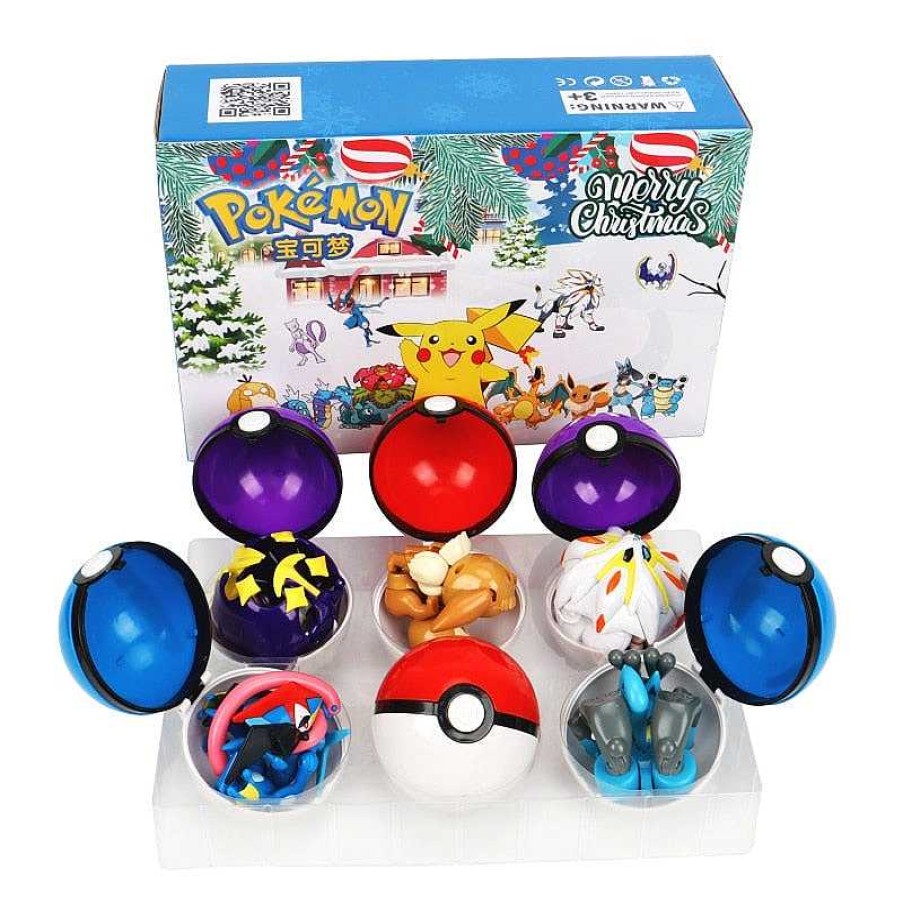 PKM Pokeball & Pokeballe | Pokemon 6-Teiliges Pokeball Weihnachts Set