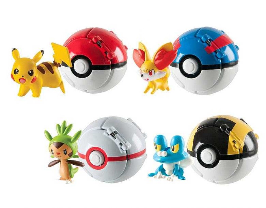 PKM Pokemon Spielzeug | Poke Ball Set Mit 12 Stk. Pokeballen Und Pokemon Figuren