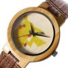 PKM Uhren Und Wecker | Pikachu Pokemon Bambus Holz Armbanduhr