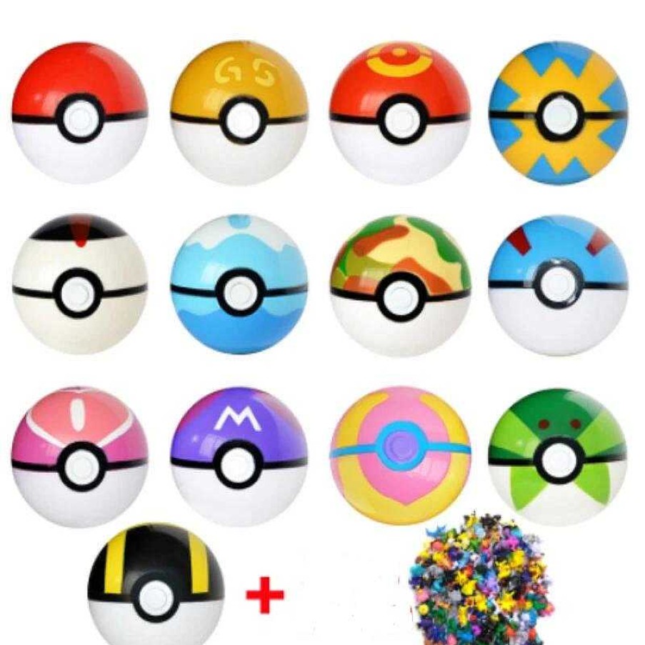 PKM Pokeball & Pokeballe | Pokemon Ball Set 12 Stk. Pokeballe Mit 24 Pokemon Figuren