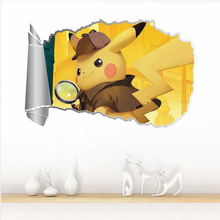 PKM Detektiv Pikachu | 3D Detektiv Pikachu Wand Sticker (60Cm*40Cm)