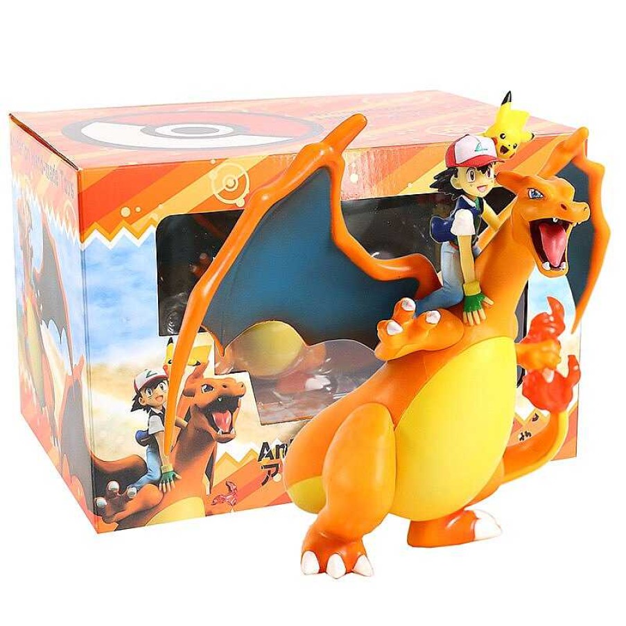 PKM Pokemon Spielzeug | Ash Ketchum & Charizard / Glurak Lizardon Sammel Figur Pokemon