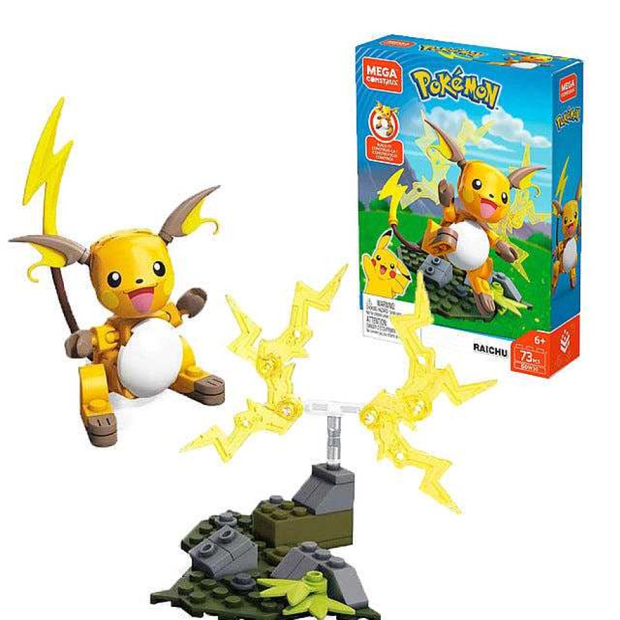 PKM Pokemon Spielzeug | Mega Construx Classic Pokemon Chimchar / Panflam - Pikachu Bausteine Set