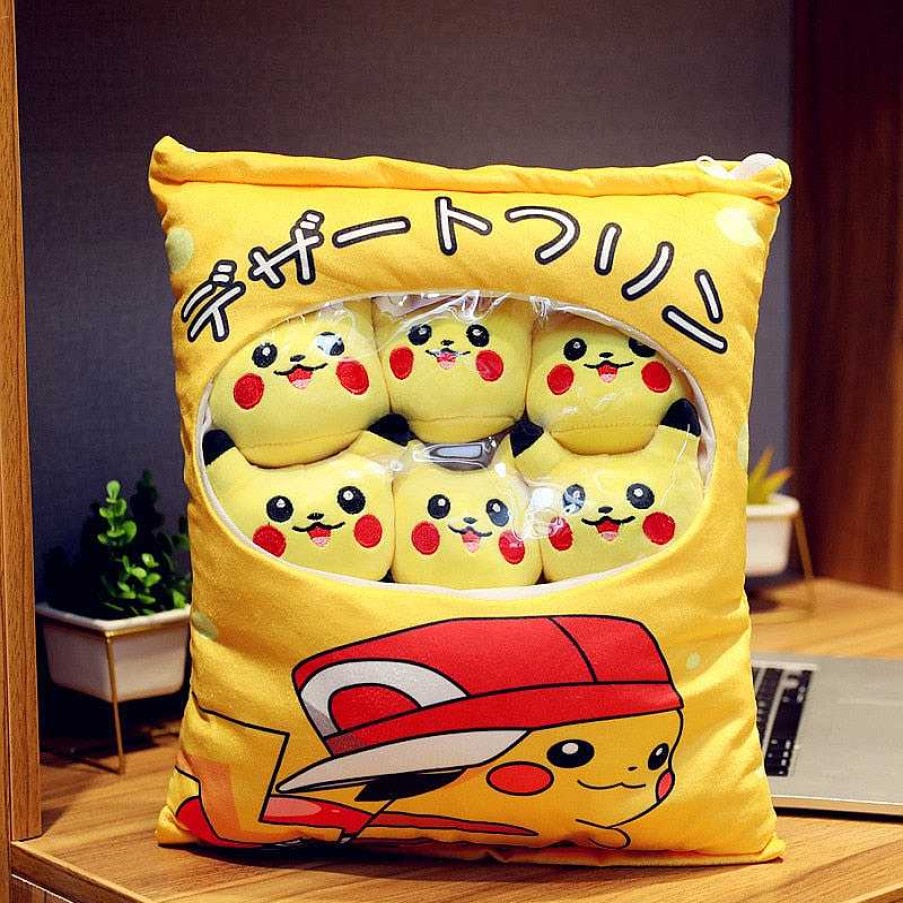 PKM Sonstiges Merchandise | Pikachu Tasche / Kissen Mit 8X Plusch Pikachu