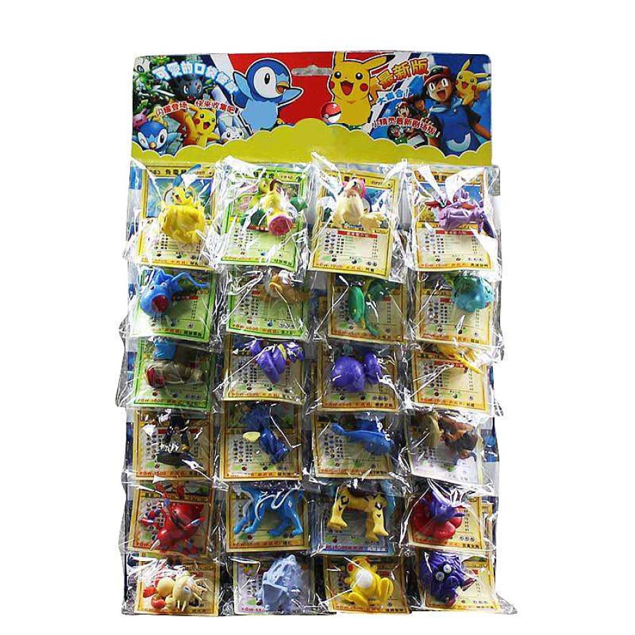 PKM Pokemon Figuren | 24 Stk. Pokemon Figuren (Ca. 2-6Cm) Mit Karten