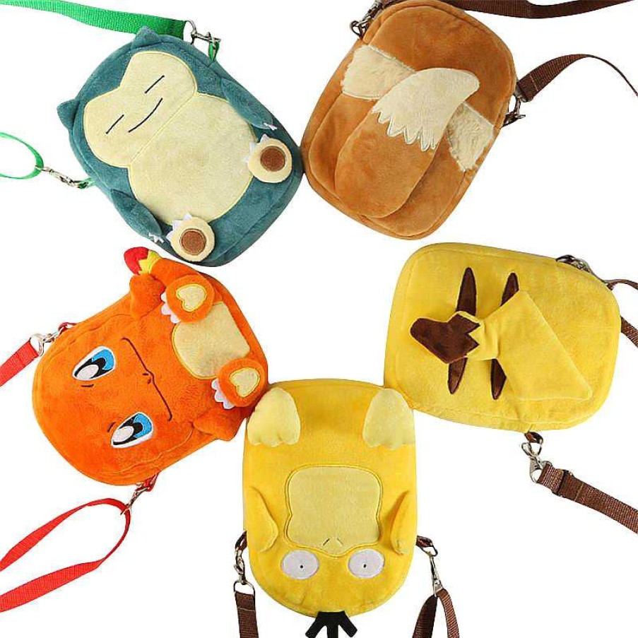 PKM Rucksacke & Taschen | Pokemon (Charmander, Psyduck, Pikachu, Eevee, Snorlax) Plusch Kinder Tasche