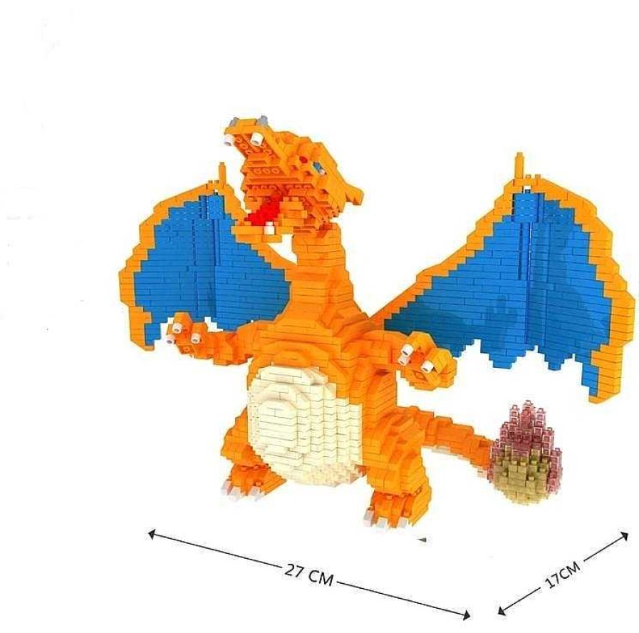 PKM Pokemon Figuren | Charizard Glurak Pokemon Baustein Set (2080 Teile)