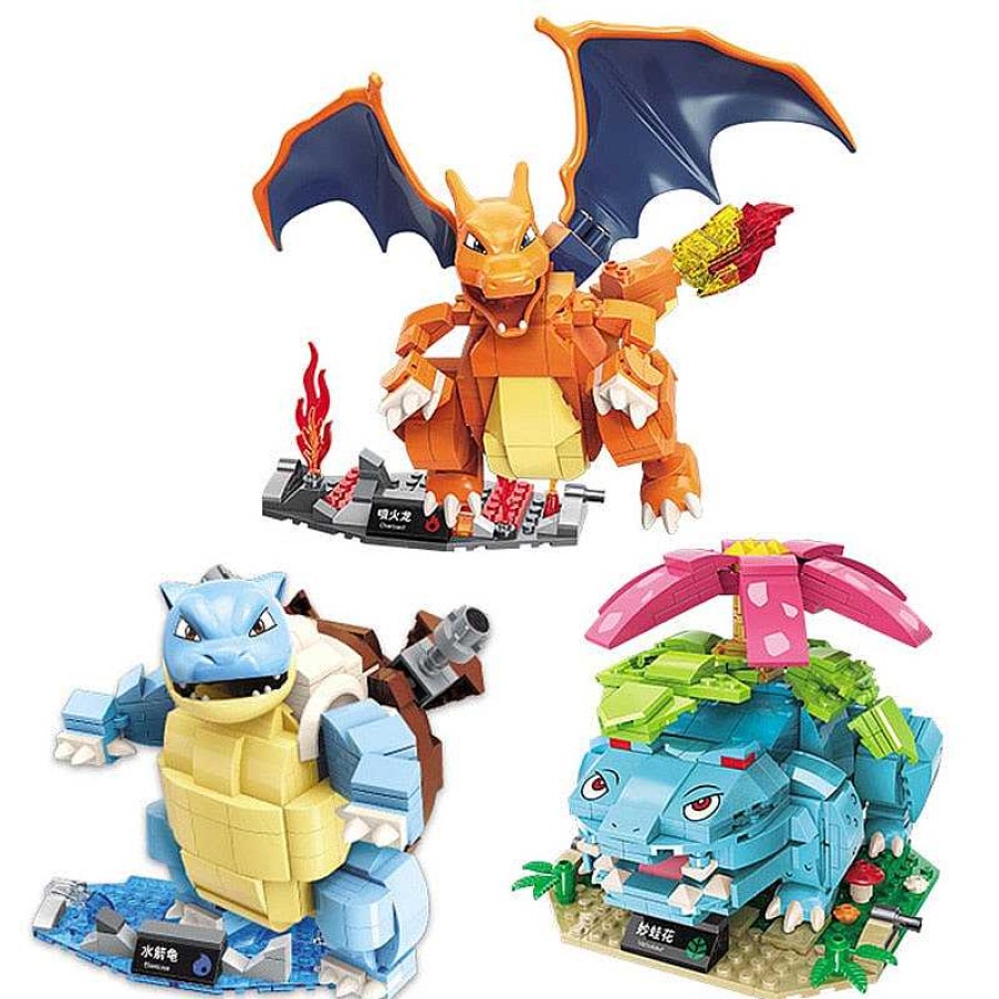 PKM Pokemon Spielzeug | Pokemon Turtok, Bisaflor, Glurak Action Baustein Figuren