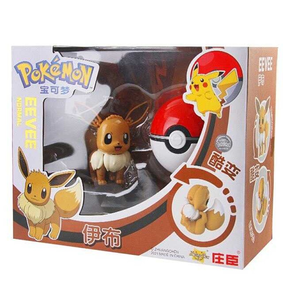 PKM Pokemon Spielzeug | Eevee / Evoli Pokemon Poke Ball Set Mit Figur Spielzeug