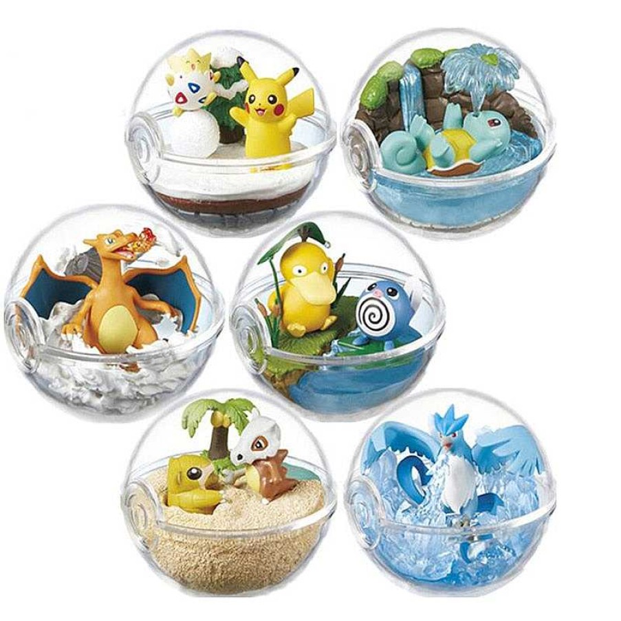 PKM Pokemon Figuren | Pokemon Terrarium Collection Mit Schiggy, Enton, Glurak, Articuno, Cubone, Togepi, Poliwag