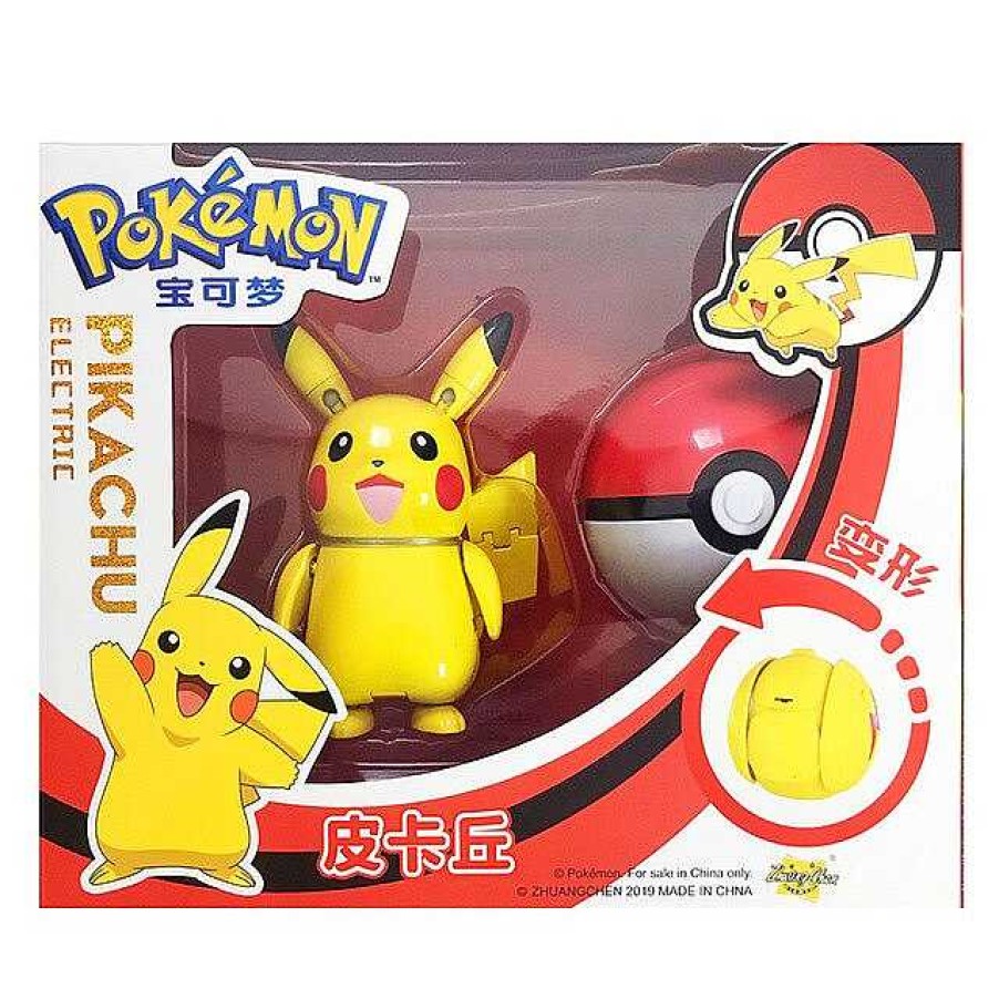 PKM Pokeball & Pokeballe | Pokemon Pokeball Set Mit Figur (Pikachu, Glurak, Bisaflor, Turtok, Garados)