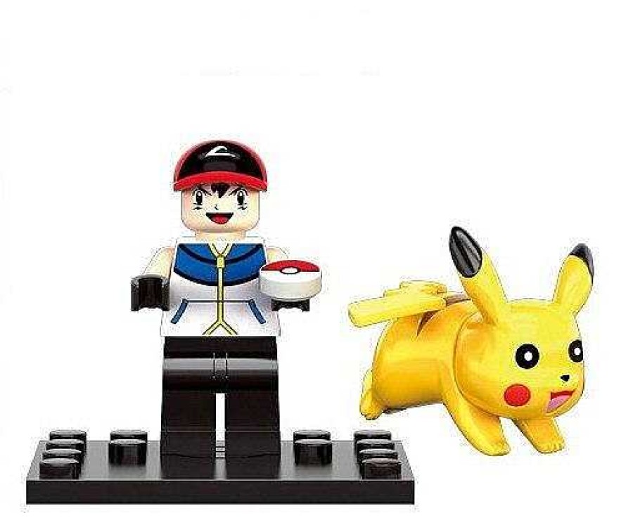 PKM Pokemon Bausteine | Pokemon Trainer Figuren Mit Pikachu (6 Stk.)