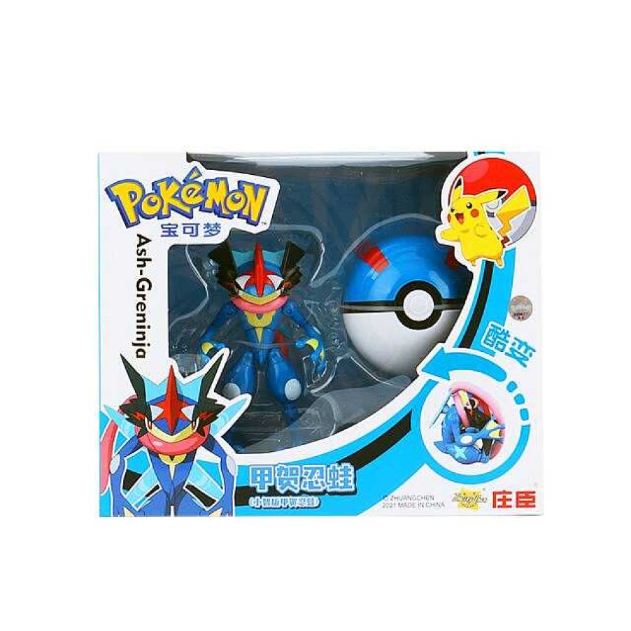 PKM Pokemon Spielzeug | Quajutsu Greninja Spielzeug Figur Mit Pokeball