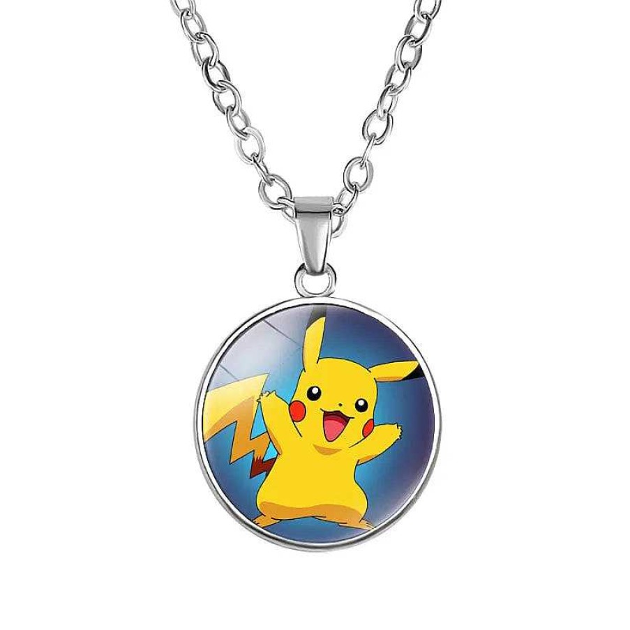 PKM Pokemon Schmuck | Pikachu Halskette Mit Anhanger - Viele Unterschiedliche Pokemon Motive