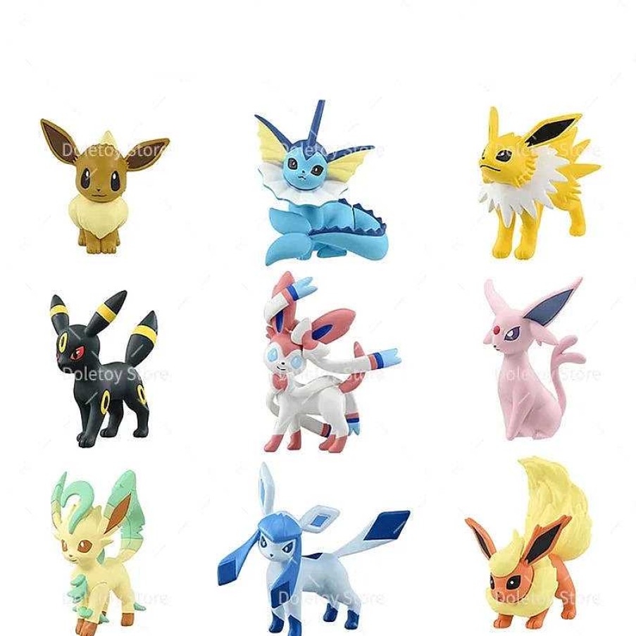 PKM Pokemon Figuren | Evoli, Aquana, Blitza, Flamara, Psiana, Nachtara, Folipurba, Glaziola, Feelinara Figuren