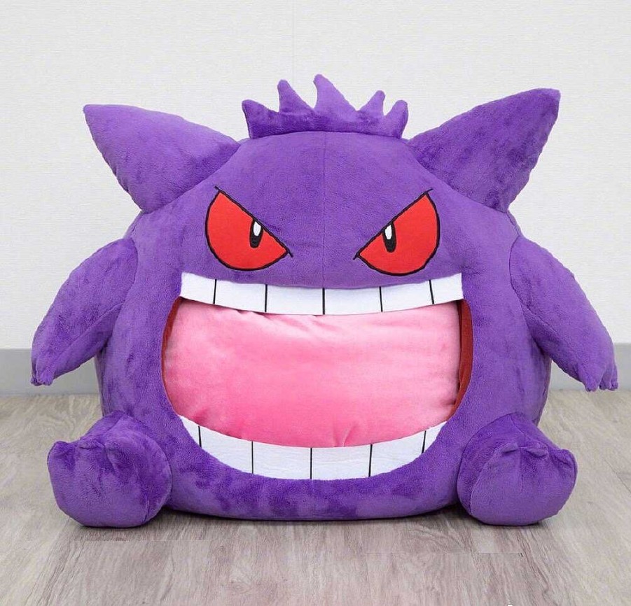 PKM Pokemon Kuscheltiere | Xxl Pluschfigur Pokemon Gengar Mit Ausrollbarer Zunge (Ca. 45Cm)