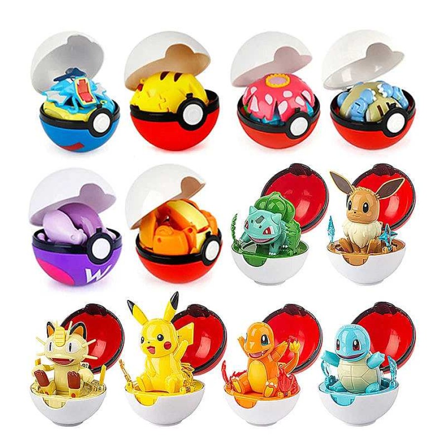 PKM Pokemon Spielzeug | 6Er Set Grose Pokeballe Mit Pokemon Figuren Spielzeug