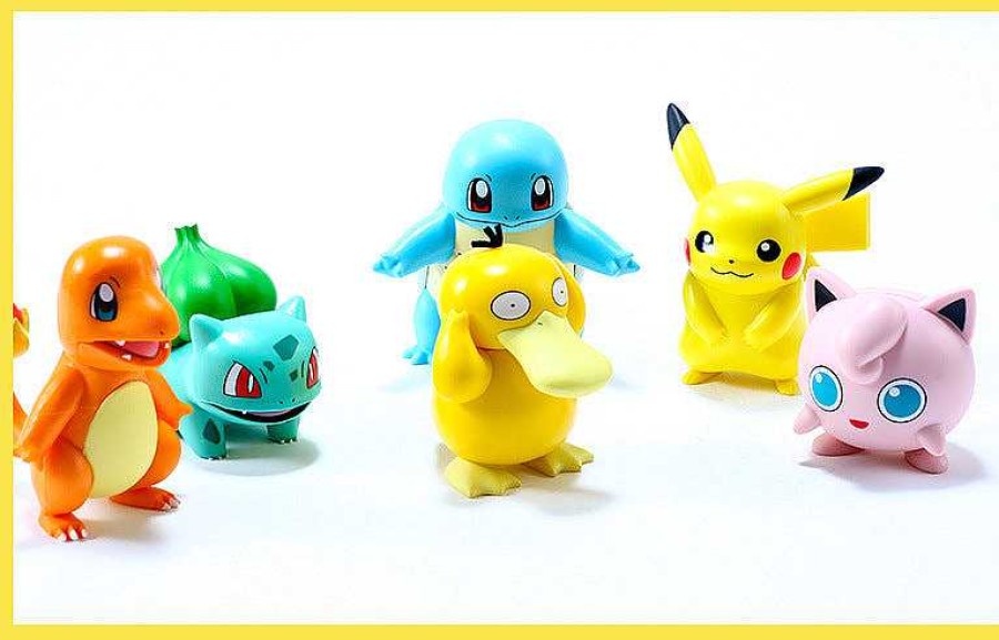 PKM Pokemon Figuren | 6Er Set Pokemon Figuren: Pikachu, Pummeluff, Schiggy, Bisasam, Enton Und Glumanda