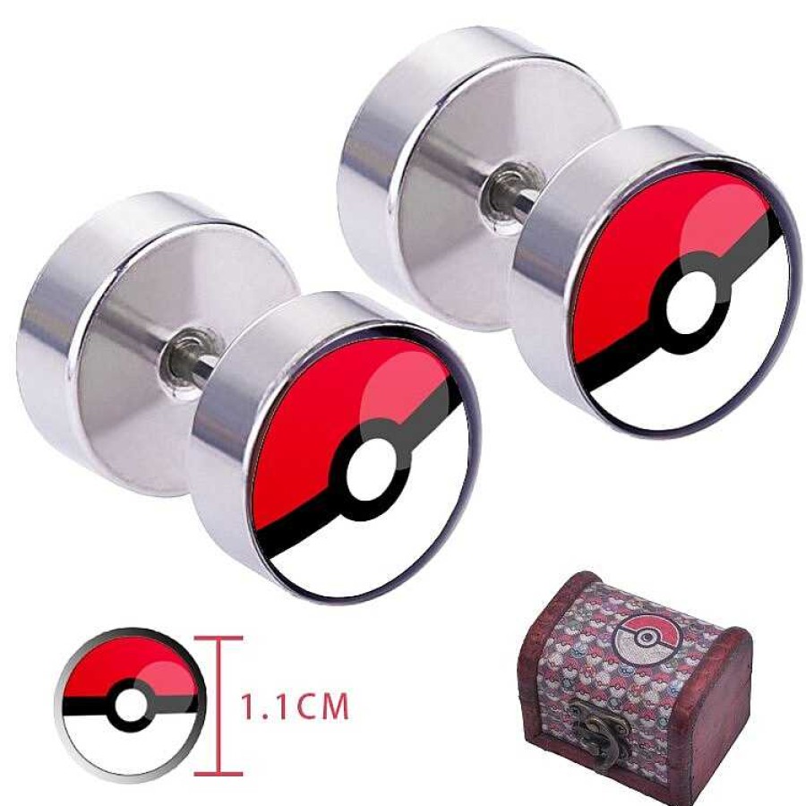 PKM Pokemon Schmuck | Pokemon Go Pokeball Ohrstecker - Ohrringe Mit Geschenktruhe