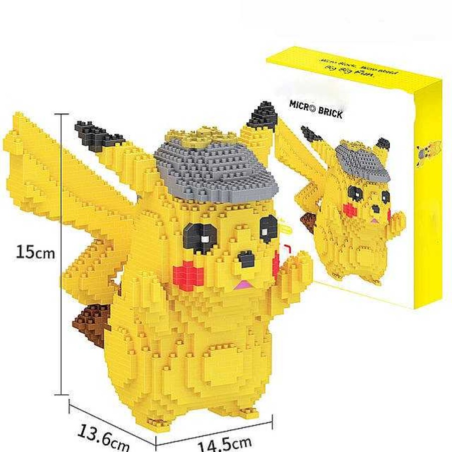 PKM Pokemon Bausteine | Detektiv Pikachu Mit Mutze 3D Bausatz, 1400 Steine