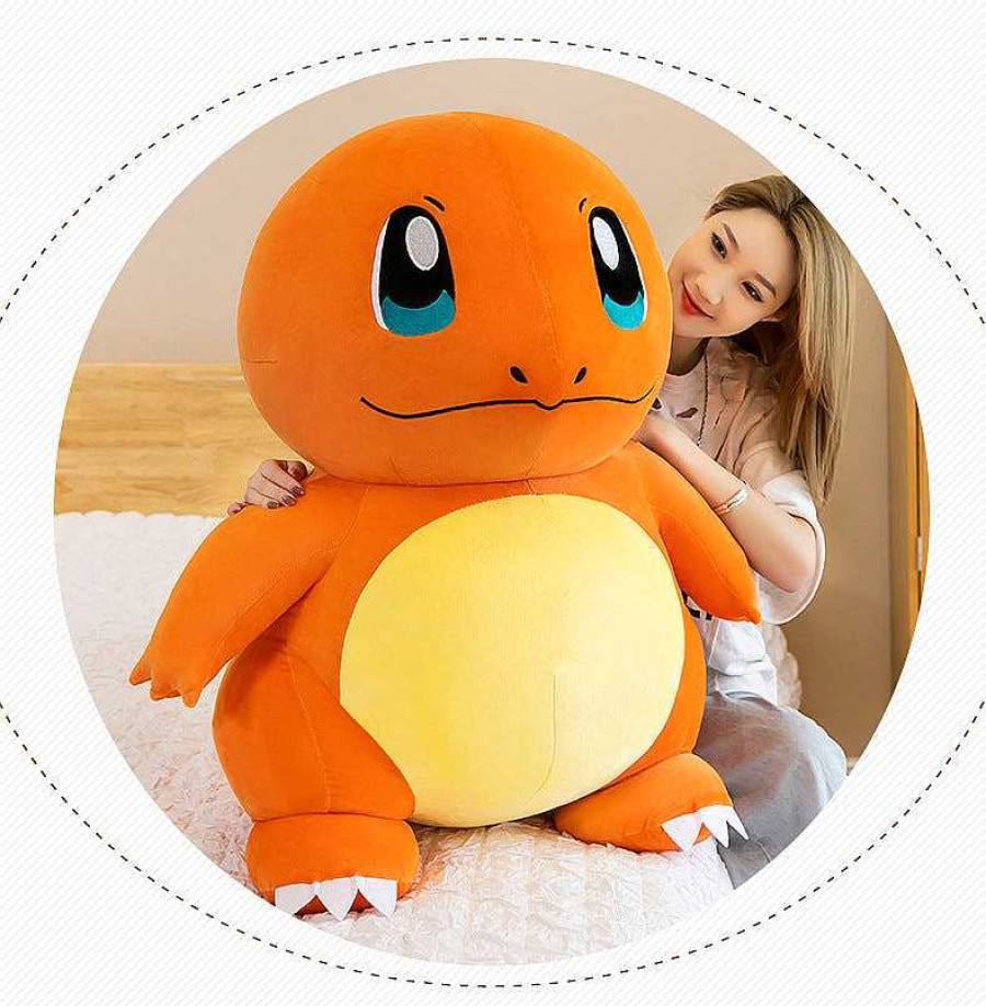 PKM Pokemon Kuscheltiere | Extragrose Xxl Glumanda Stofftiere (Ca. 75Cm Oder 90Cm)