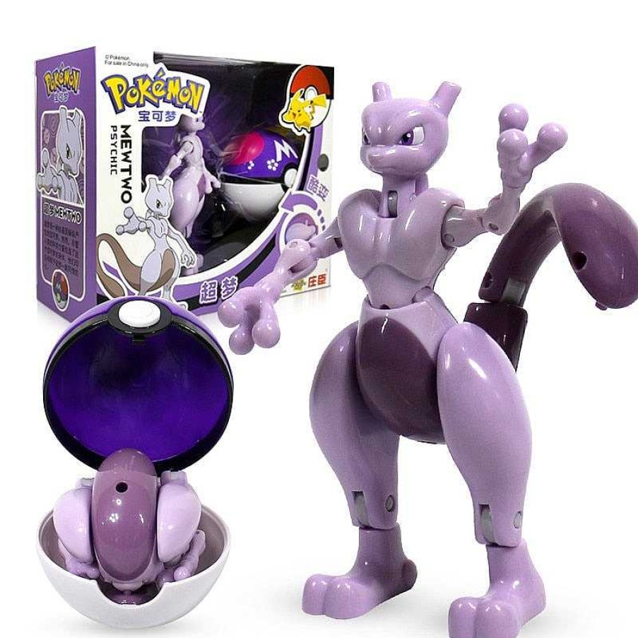 PKM Pokemon Spielzeug | Mewtwo / Mewtu Spielzeug Figur Mit Pokeball