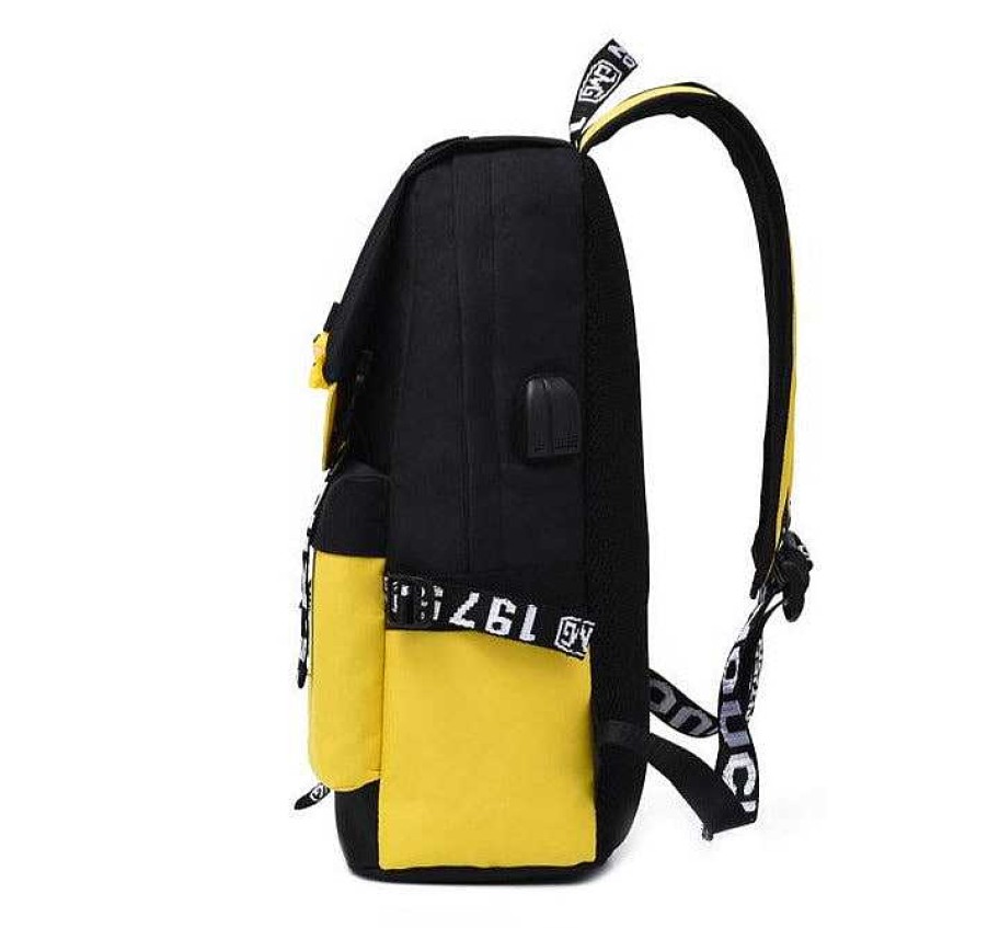 PKM Rucksacke & Taschen | Groser Pokemon Schulrucksack Mit Usb Ladebuchse Im Pikachu Look