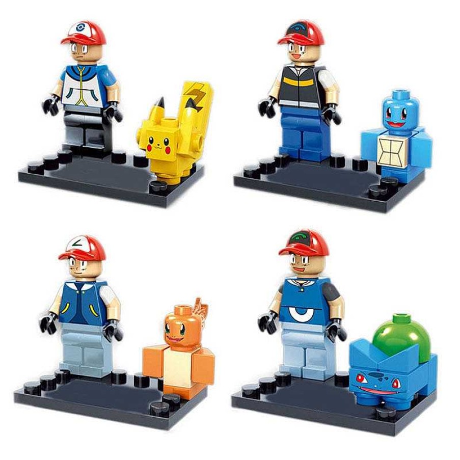 PKM Pokemon Figuren | Pokemon Trainer Set Mit 4 Figuren