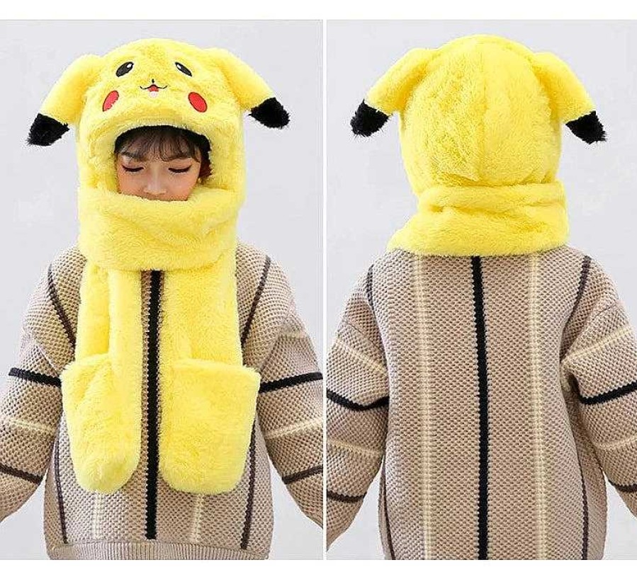 PKM Herbst & Winter | Pikachu Winter Schal Mit Handschuhfach Extra Warm