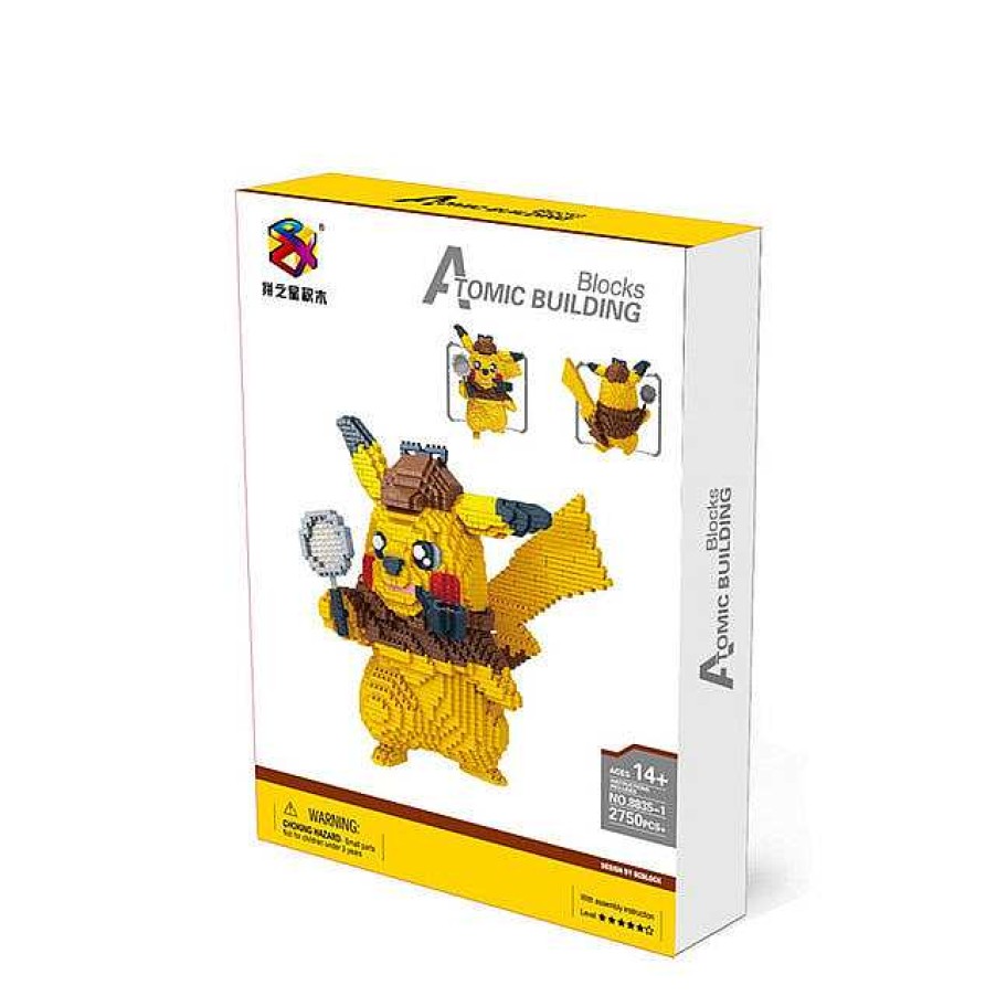 PKM Pokemon Bausteine | Detektiv Pikachu Baustein-Modell (15Cm X 15Cm X 15Cm)