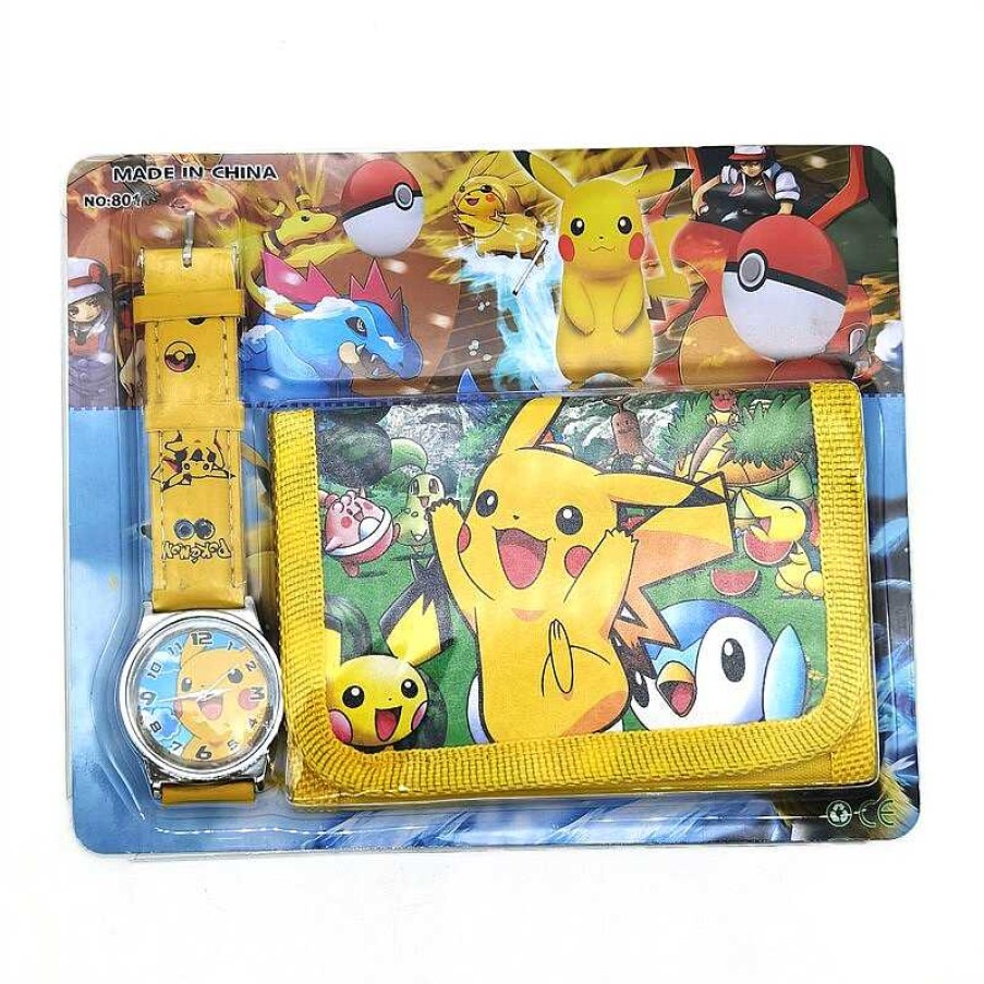 PKM Uhren Und Wecker | Pokemon Kinder Armbanduhr Mit Kinder Portmonee Set