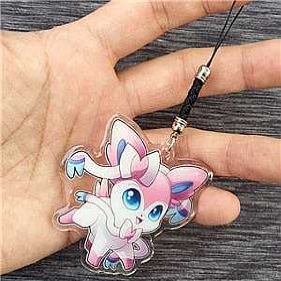 PKM Sonstiges Merchandise | Pokemon Sylveon Keychain / Anhanger / Lanyard