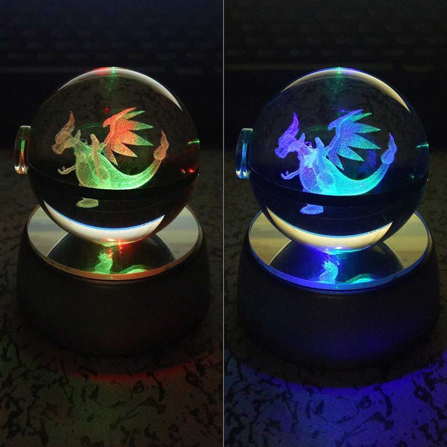 PKM Sonstiges Merchandise | Charizard Glurak Crystal Pokemon Go Ball Mit 3D Effekt