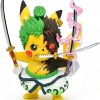 PKM Pokemon Figuren | Pikachu Anime Kawaii Cosplay Roronoa Zoro Pokemon Figur (Ca. 10Cm)