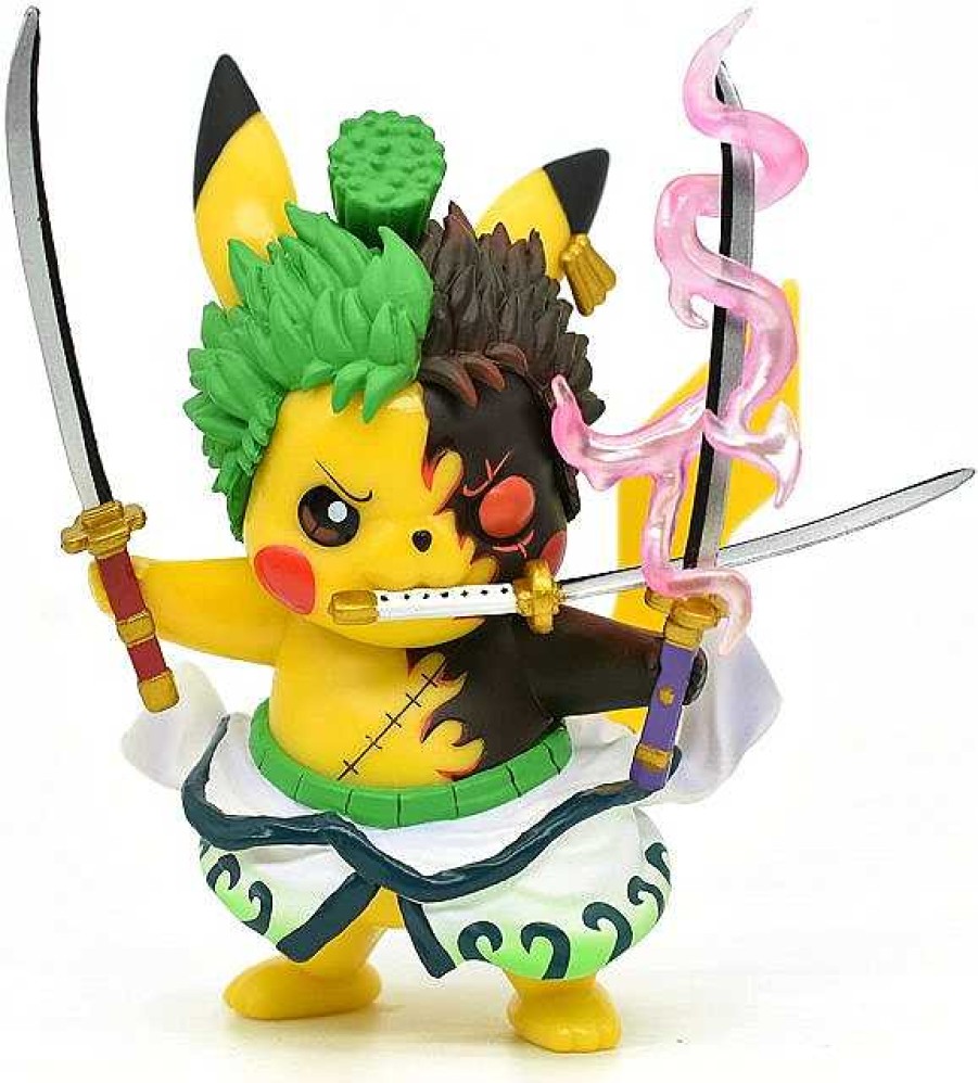 PKM Pokemon Figuren | Pikachu Anime Kawaii Cosplay Roronoa Zoro Pokemon Figur (Ca. 10Cm)