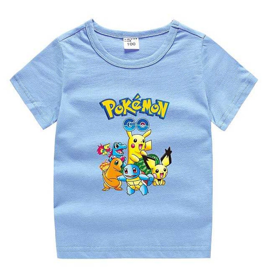 PKM Sommer | Pokemon Baumwolle T-Shirt Fur Kinder - Viele Motive Und Farben