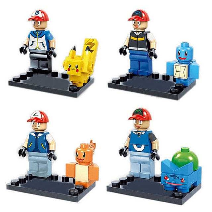 PKM Pokemon Figuren | Pokemon Trainer Set Mit 4 Figuren