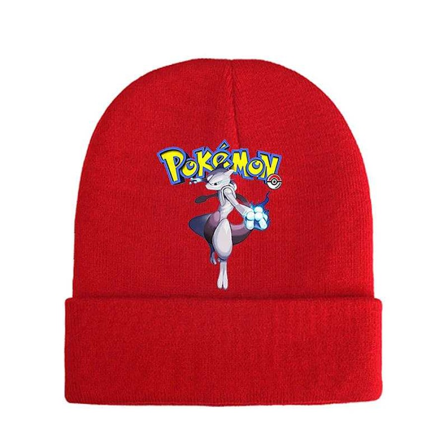 PKM Pokemon Mutzen & Caps | Pokemon Mutzen Im Roten Winter Look - Viele Motive