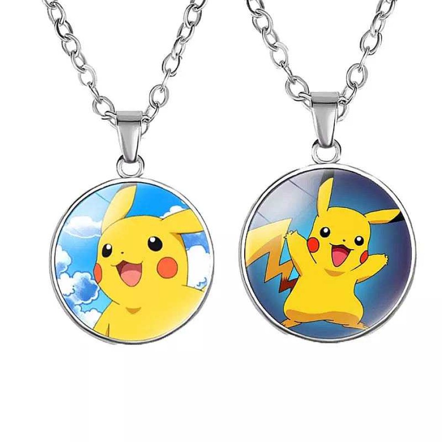 PKM Pokemon Schmuck | Pikachu Halskette Mit Anhanger - Viele Unterschiedliche Pokemon Motive