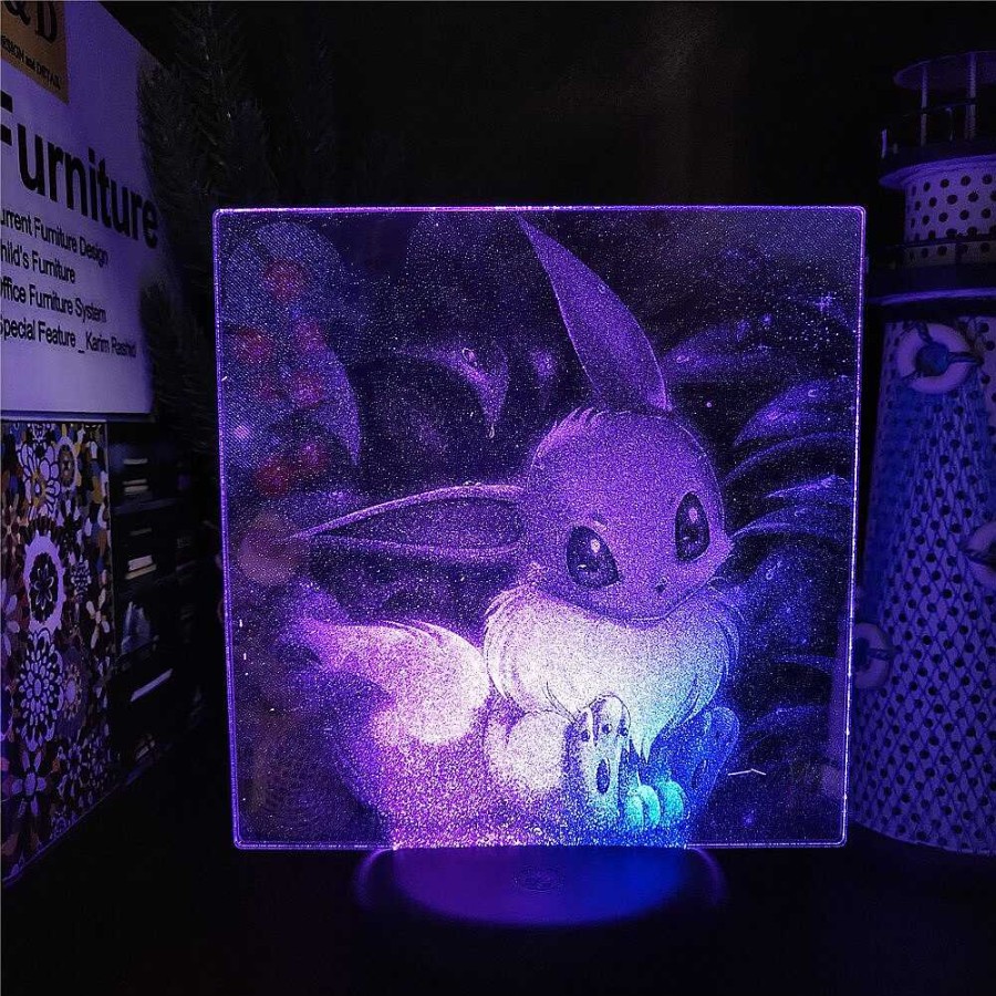 PKM Pokemon Lampen & Nachtlichter | 3D Led Hologramm Nachtlampe Pokemon Evoli Eevee