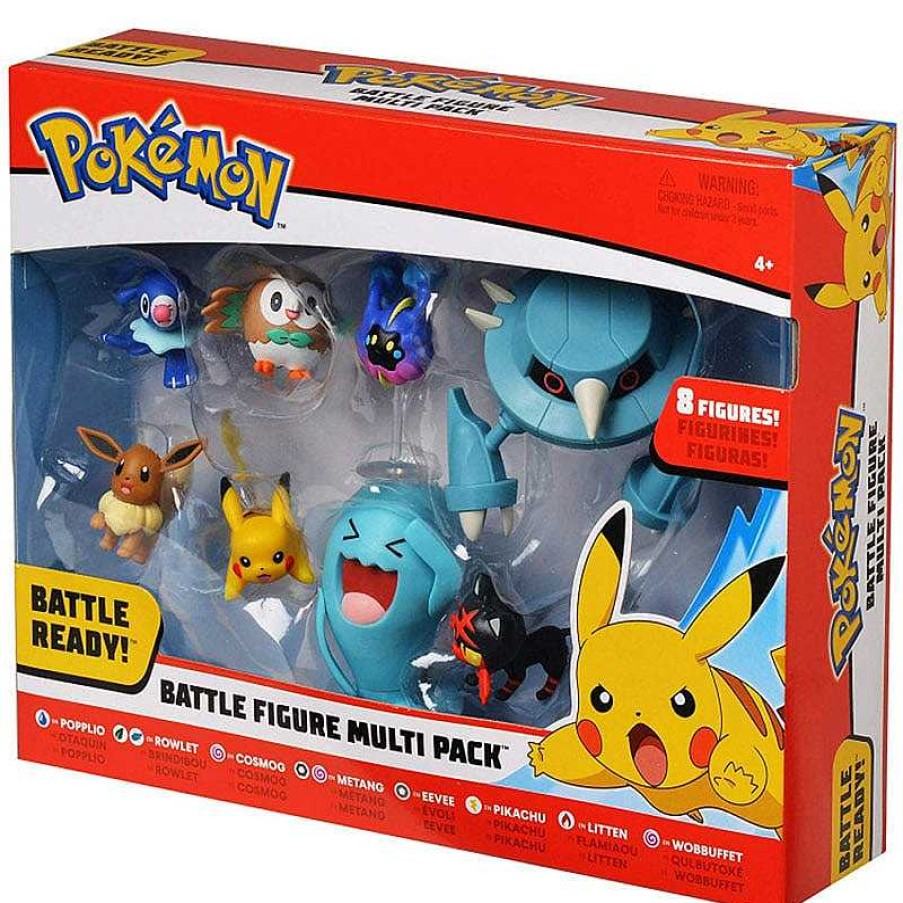 PKM Pokemon Spielzeug | Pokemon Battle Set Mit Pikachu, Robball, Bauz, Cosmog, Metang, Evoli, Flamiau Und Woingenau Figuren