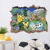 PKM Detektiv Pikachu | 3D Pokemon Detektiv Pikachu Wand Sticker (45Cm*60Cm)