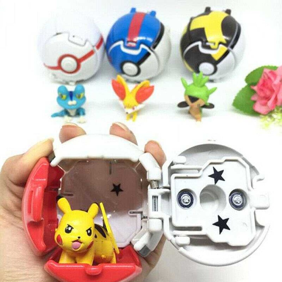 PKM Pokeball & Pokeballe | Poke Ball Set Mit 12 Stk. Pokeballen Und Pokemon Figuren