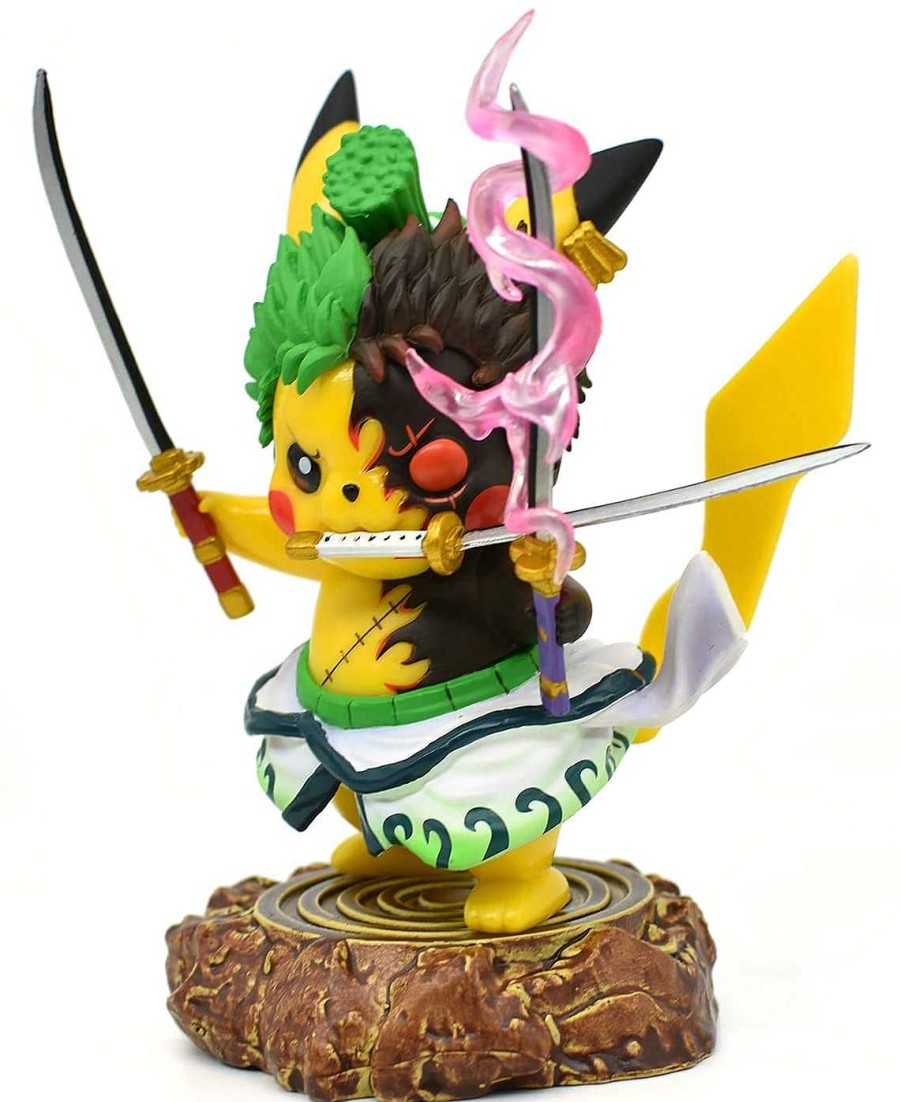 PKM Pokemon Figuren | Pikachu Anime Kawaii Cosplay Roronoa Zoro Pokemon Figur (Ca. 10Cm)