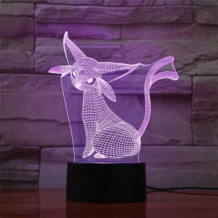 PKM Pokemon Lampen & Nachtlichter | Eevee / Evoli 3D Led Lampe (9 Motive) Nachtlicht, Tischlampe