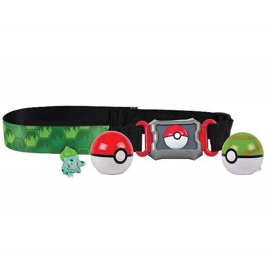 PKM Pokemon Spielzeug | Pokemon Trainer Set Mit Gurtel, Pokeball, Tasche Und Figur