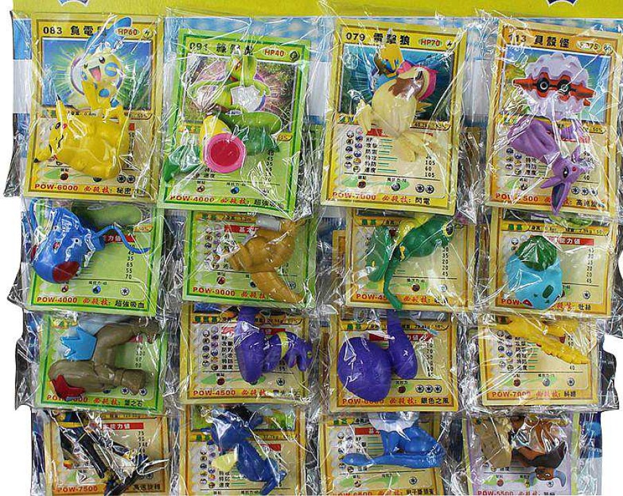 PKM Pokemon Figuren | 24 Stk. Pokemon Figuren (Ca. 2-6Cm) Mit Karten